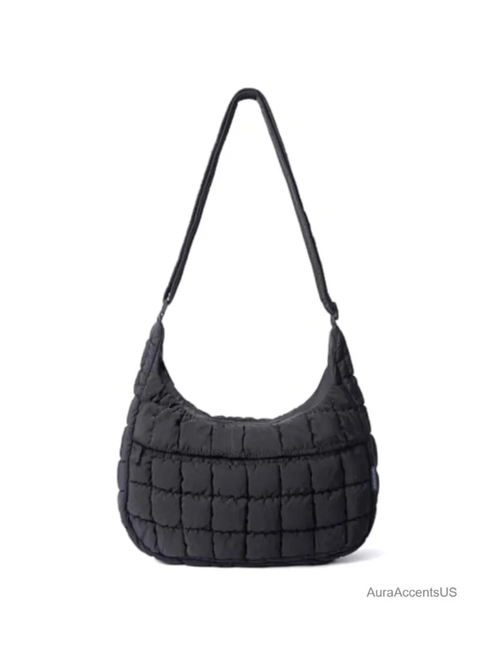 Nylon Quilted Puffer Hobo Crossbody Bag for Women - Adjustable Strap Shoulder